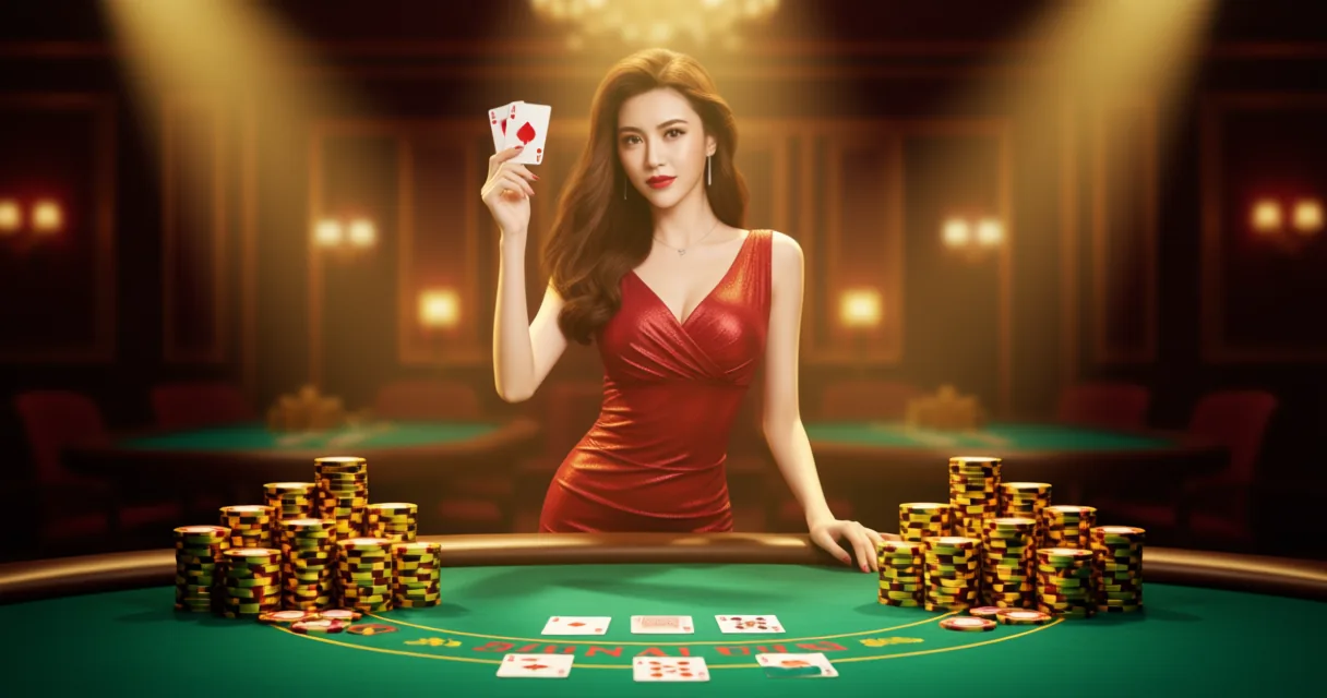 High stakes baccarat table card reveal